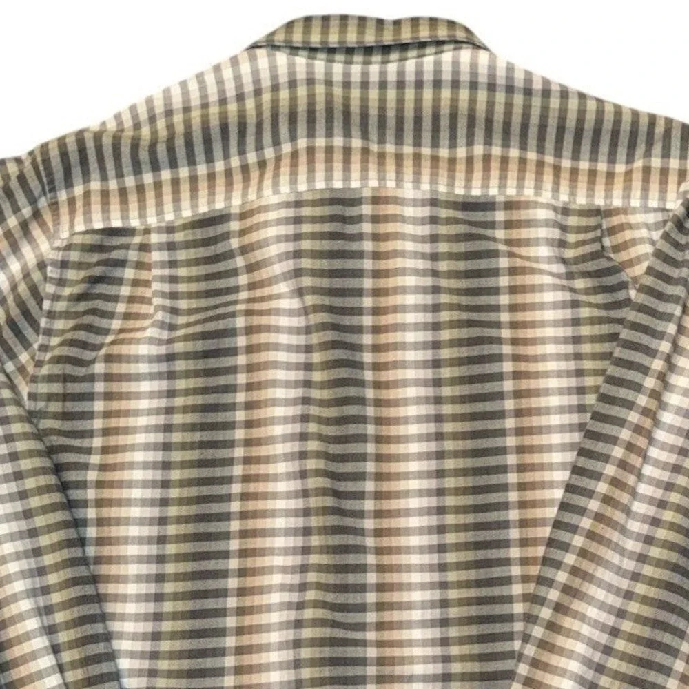 Tommy Bahama Mens Green Tan Striped Shirt Size L Date Night Casual Dancing Club
